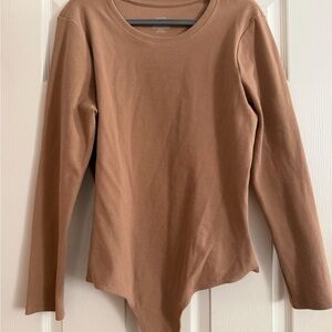 nuuds Tan Long Sleeve Bodysuit